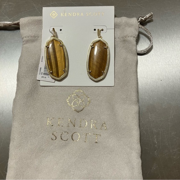 Kendra Scott Elle Filigree "Tiger Eye" Drop Earrings - Picture 3 of 10